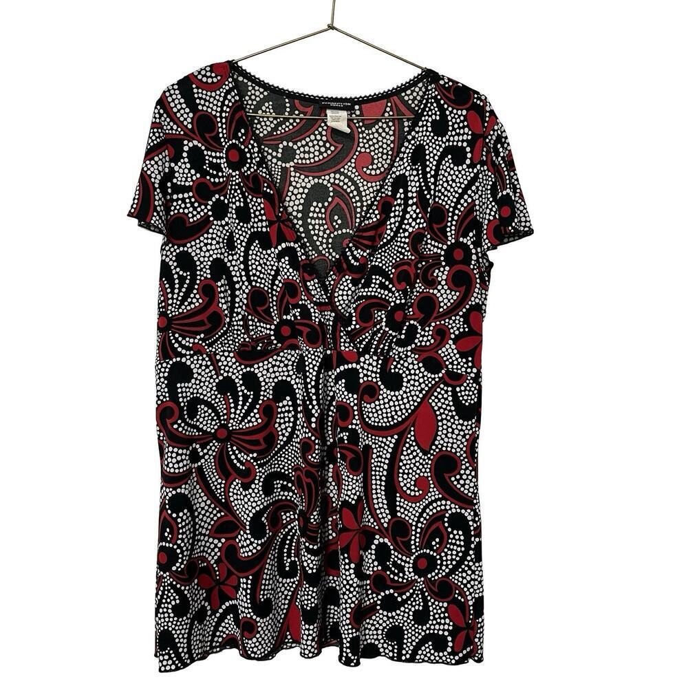 Perseption Y2K Jersey Abstract Babydoll Top Size 2X‎ Whimsigoth Fairy Grunge